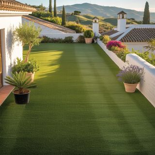 Césped artificial reutilizado