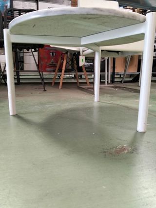 Mesa de centro 58x58x35 Metal blanco mármol