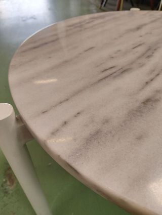 Mesa de centro 58x58x35 Metal blanco mármol