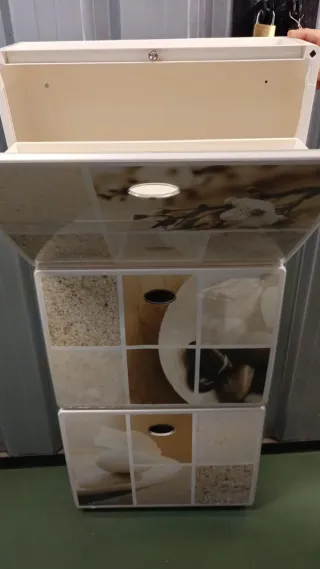 Zapatero Plástico Beige y Blanco