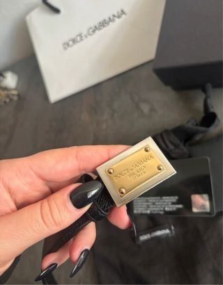 Cintura Dolce & Gabbana Nera Fibbia Oro