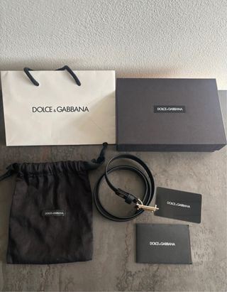 Cintura Dolce & Gabbana Nera Fibbia Oro