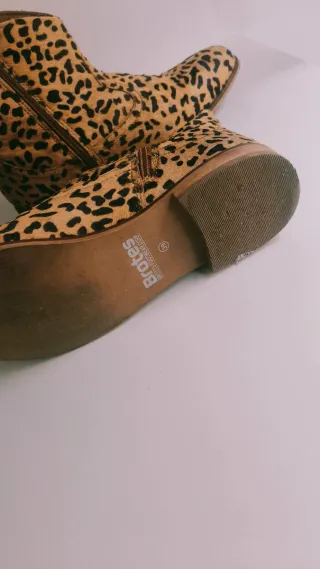 Botines pelo natural estampado leopardo