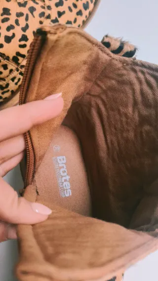 Botines pelo natural estampado leopardo