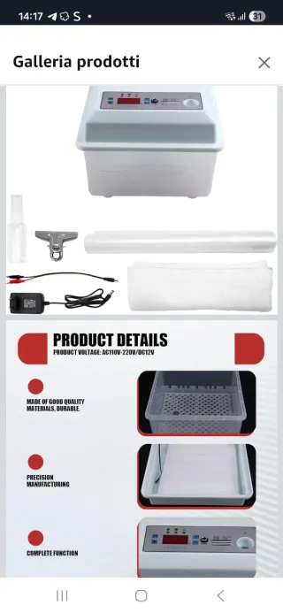 Incubatrice per uova