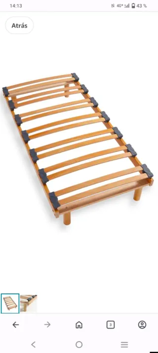 Somier 90x160 con patas y cubrecolchón a juego