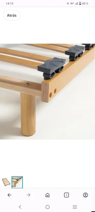 Somier 90x160 con patas y cubrecolchón a juego