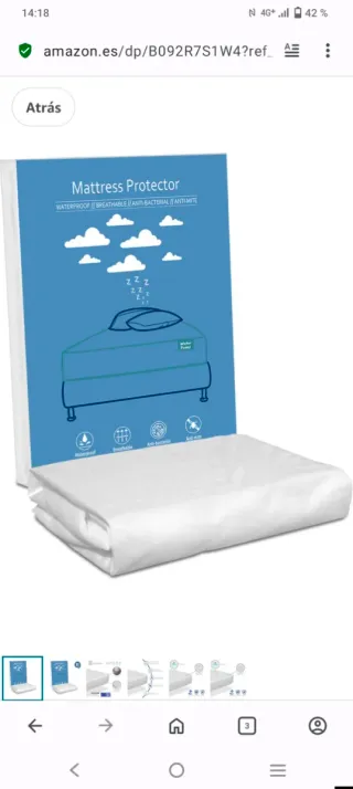 Somier 90x160 con patas y cubrecolchón a juego