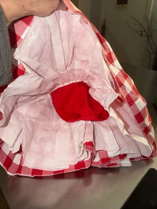 Vestido niña cuadros rojo y blanco Talla 7/8