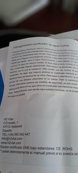 Hidrogenerador y purificador de agua