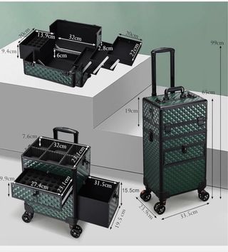 Maleta de maquillaje profesional verde