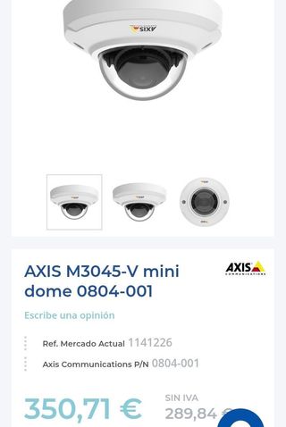 Cámara IP 2MP Axis M3045-V Mini Dome 1080p PoE