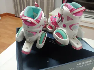 Patines Hudora rosas y blancos talla 26-29
