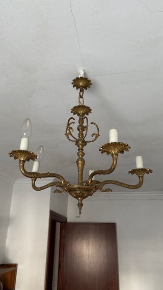 Lámpara de techo vintage dorada