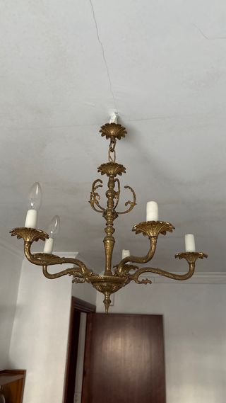 Lámpara de techo vintage dorada