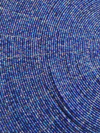 4 Bajo plato azul con cuentasManteles individuales