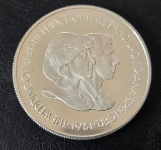 Moneda 50 peniques Plata 1981 Boda Real