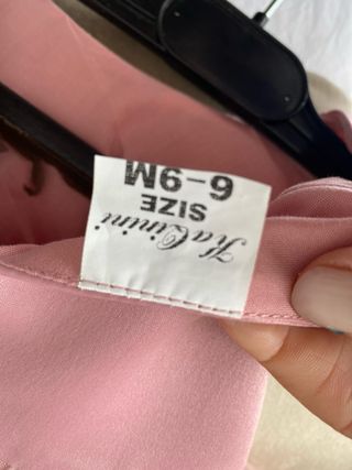 Vestido bebé niña rosa perlas tul