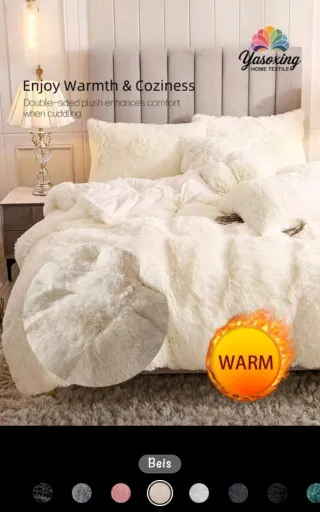 Edredón peluche blanco