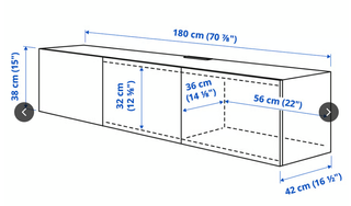 Mueble TV modelo Besta con 4 patas