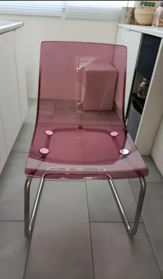 4 Sillas Transparentes Rosas