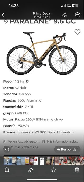 Bicicleta Eléctrica Focus Paralane 2 Carbono