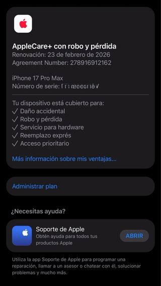 iPhone 17 Pro Max Naranja-100% bateria,AppleCare+