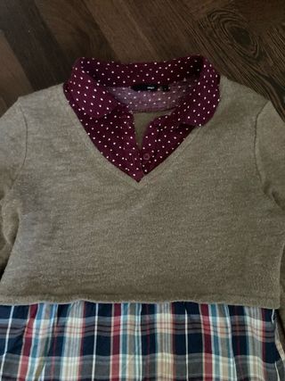 Vestito in misto lana e cotone