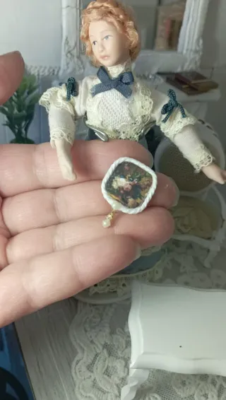 Ventaglio Miniatura 1:12 Fiori Barocchi