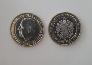 Moneda Gibraltar 2 Libras 2023 Rey Carlos III