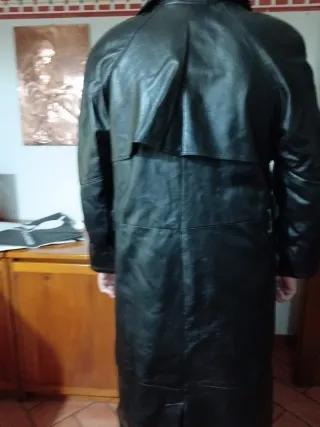 Cappotto in vera pelle nero