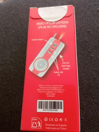 Radio FM de bolsillo con Linterna