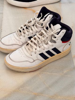 Zapatillas Adidas Altas Blancas y Azules
