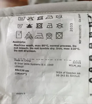 Protector de cuna LENAST de IKEA 60x120 cm