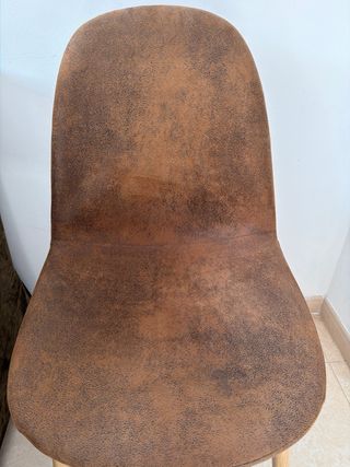 Silla de comedor tapizada efecto ante