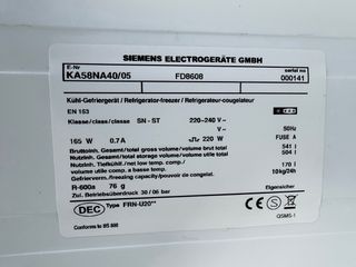 Frigorífico Americano Siemens Inox A+ 177cm