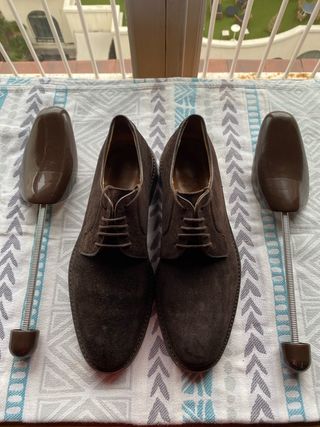 Zapatos Derby Ante Marrón Talla 42