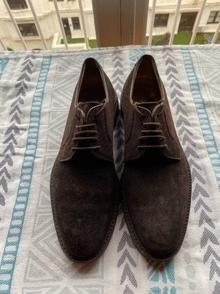Zapatos Derby Ante Marrón Talla 42