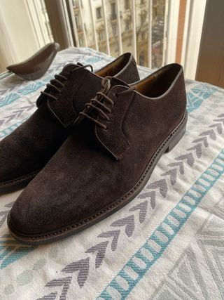 Zapatos Derby Ante Marrón Talla 42