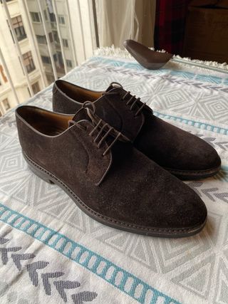 Zapatos Derby Ante Marrón Talla 42