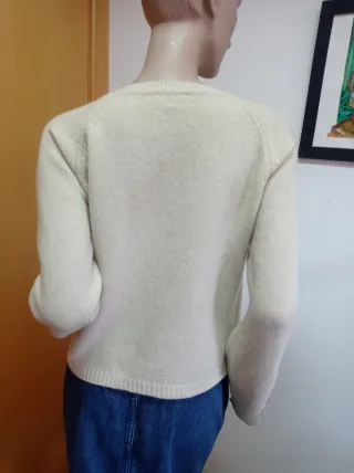 Jersey Massimo Dutti lana floral crudo