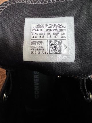 Zapatillas Converse Negras Talla 37