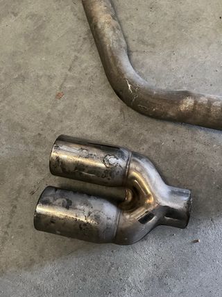 Línea completa escape BMW 330d e46 y downpipe