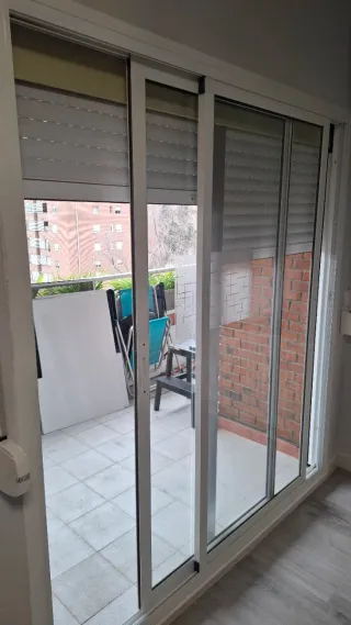 Balconera Aluminio Blanco Puerta Doble