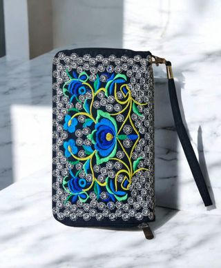 Bolso Cartera Bordado Floral