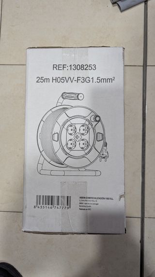 Enrollador de cable 25 m x 1,5 mm Wesser