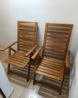 2 Sillas de Madera Acacia Ikea Nämmarö