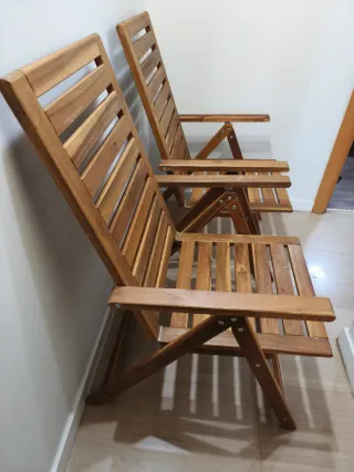 2 Sillas de Madera Acacia Ikea Nämmarö