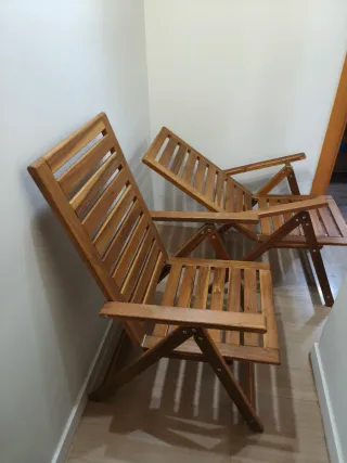 2 Sillas de Madera Acacia Ikea Nämmarö