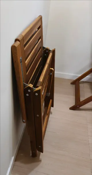 2 Sillas de Madera Acacia Ikea Nämmarö